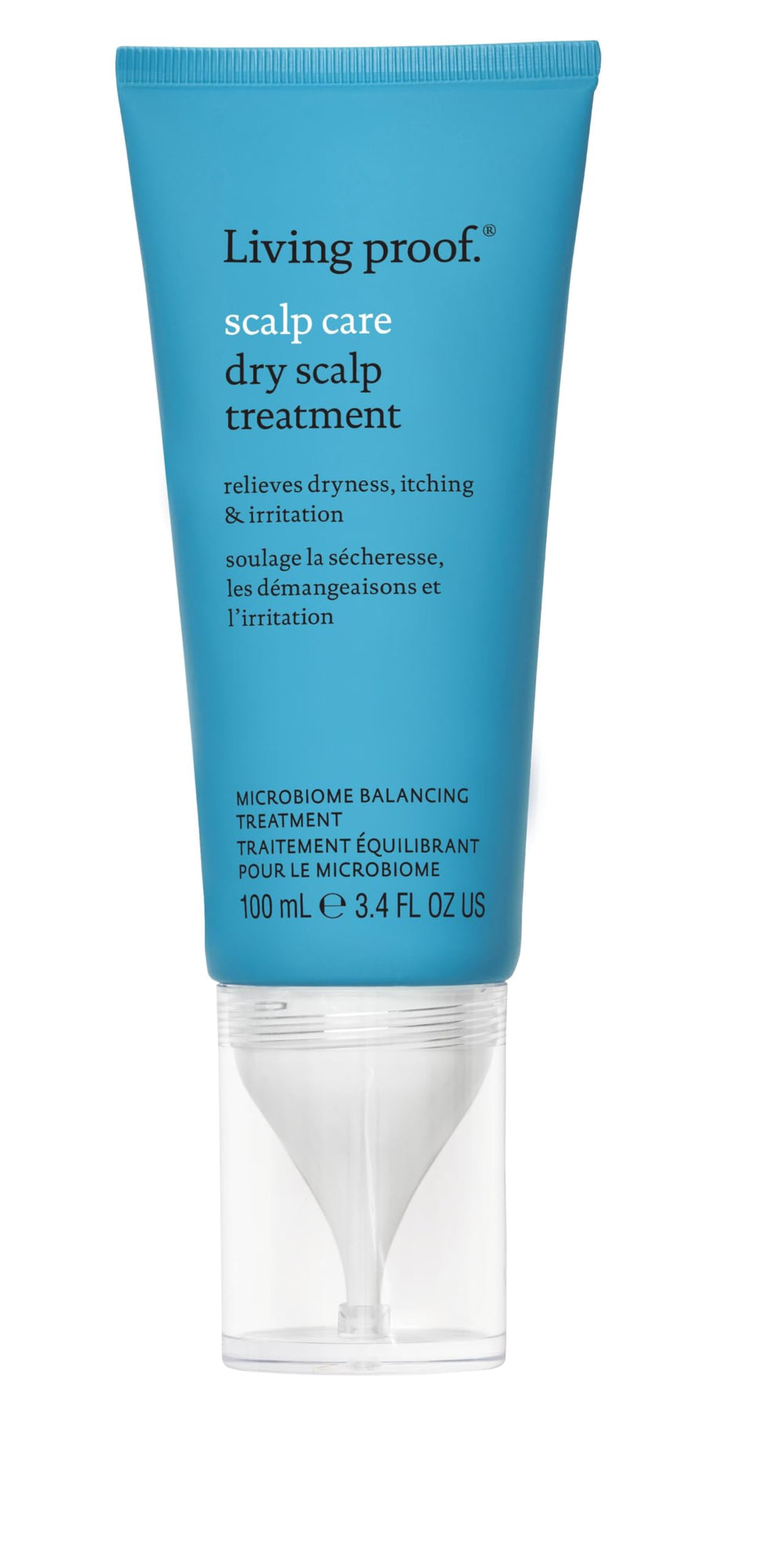 Living Proof Soin Cuir Chevelu Sec, bouteille prête pour hydratation rapide.