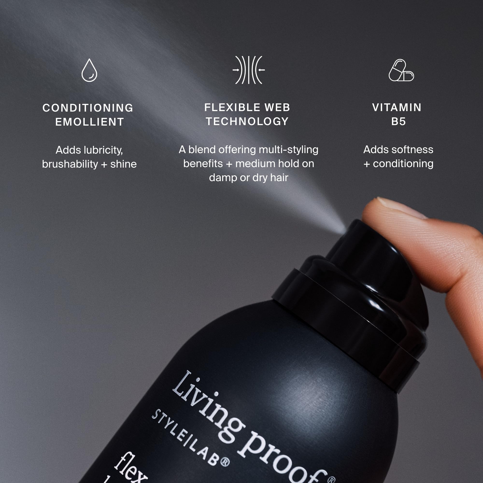 Living Proof Style Lab Flex: brossable pour mouvement naturel et brillance.