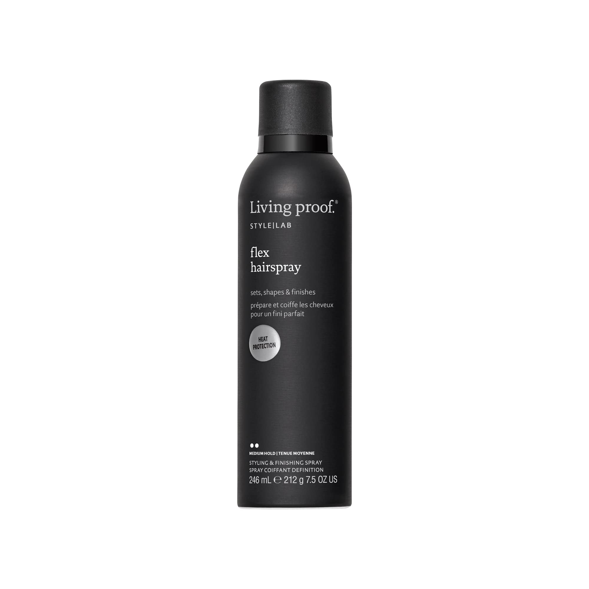 Living Proof Style Lab Flex: bouteille visible, tenue flexible et brillance sans résidu.