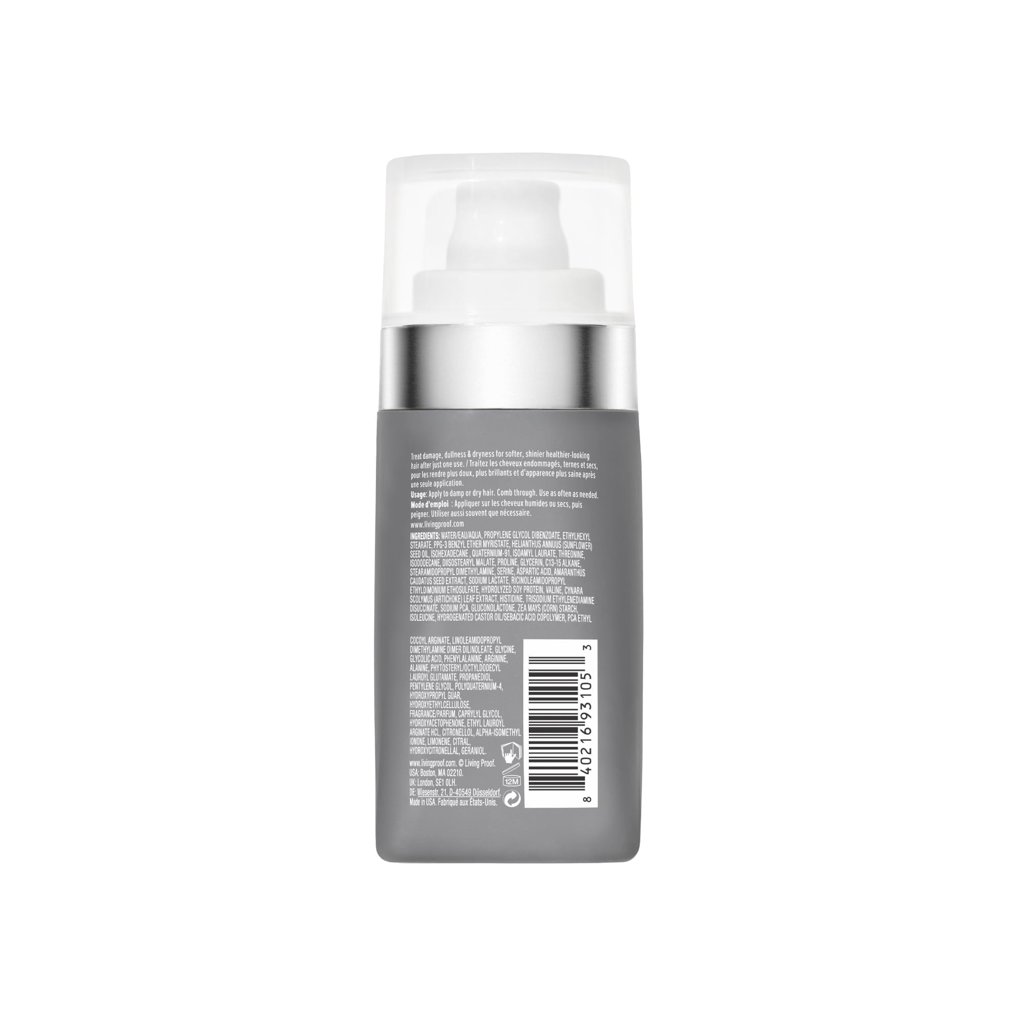 Application du soin Living Proof Perfect Hair Day sur cheveux propres.