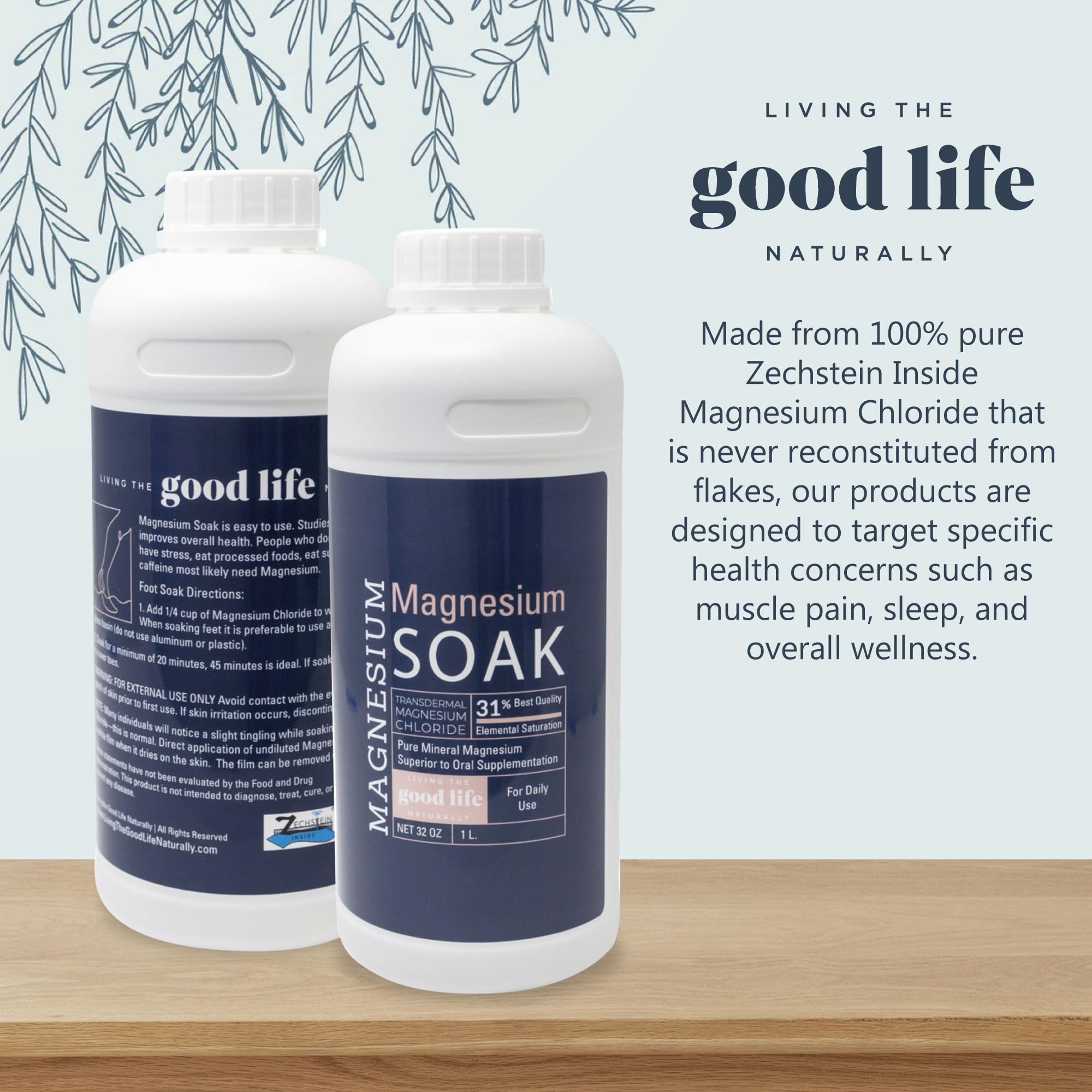 Living the Good Life Naturally – bain pieds magnésium détente après travail