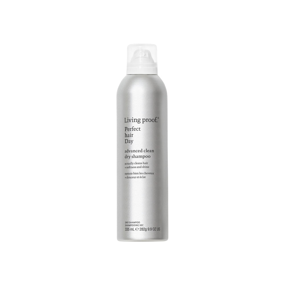 Living Proof PHD, bouteille de shampooing sec, lutte contre l’huile pour une fraîcheur durable.