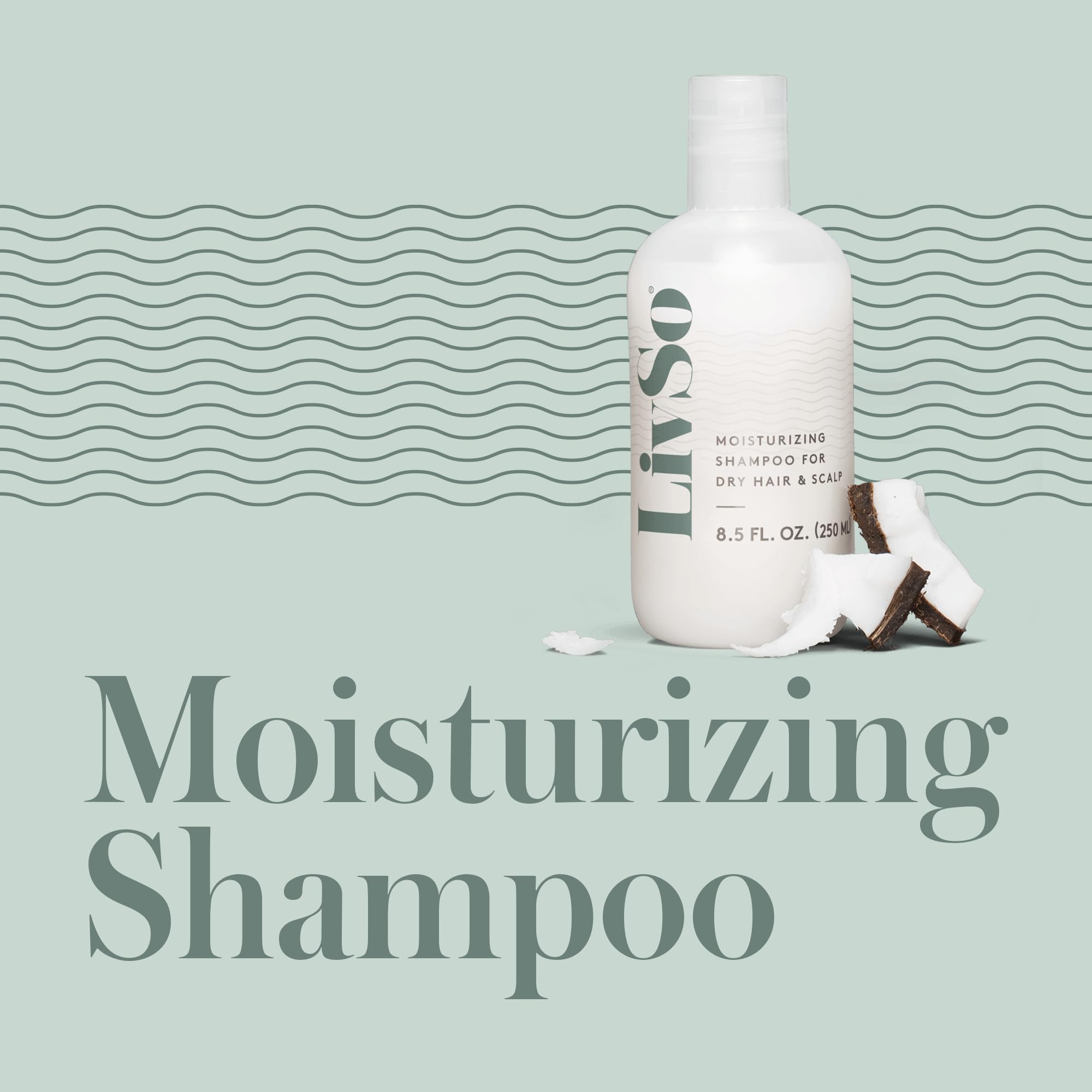 LivSo Shampoing – ingrédients coco visibles, hydratation naturelle pour le cuir chevelu.