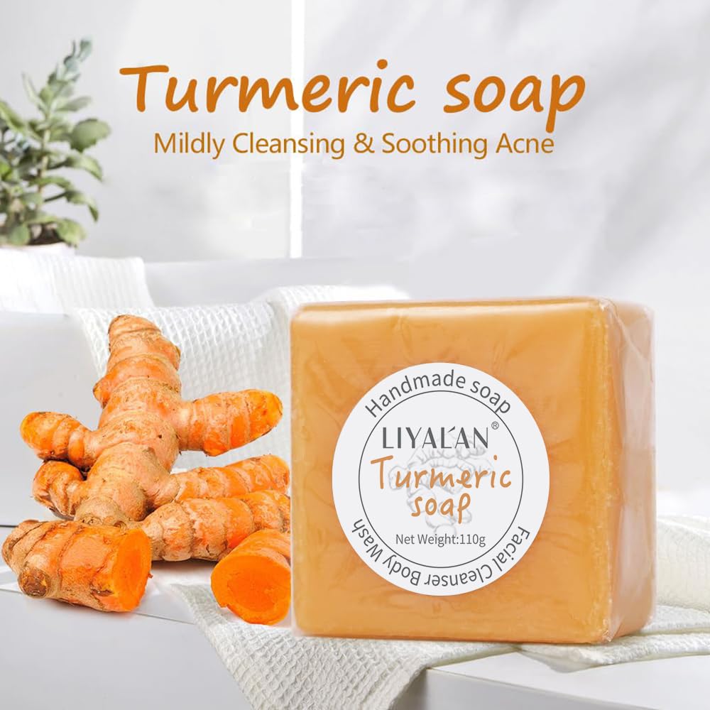 Savon LIYALAN au curcuma au parfum citron frais.