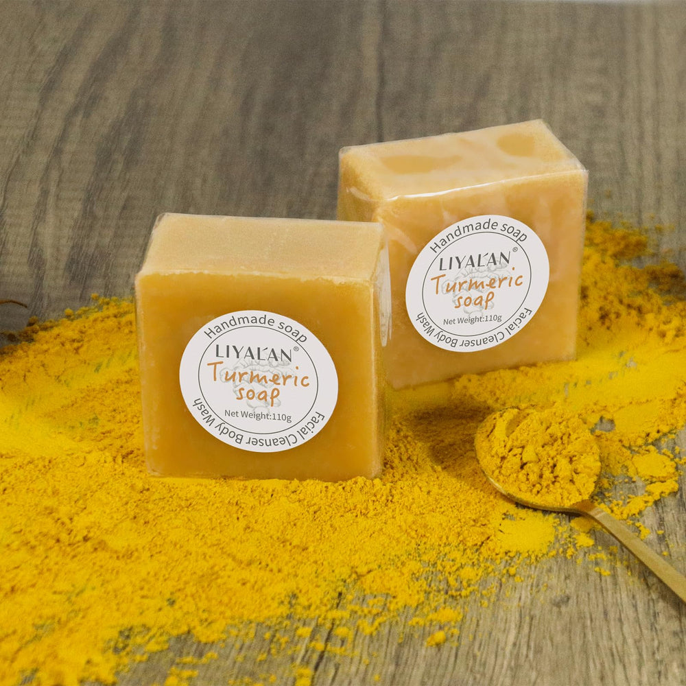 Savon curcuma LIYALAN adapté aux peaux sensibles et usage doux.