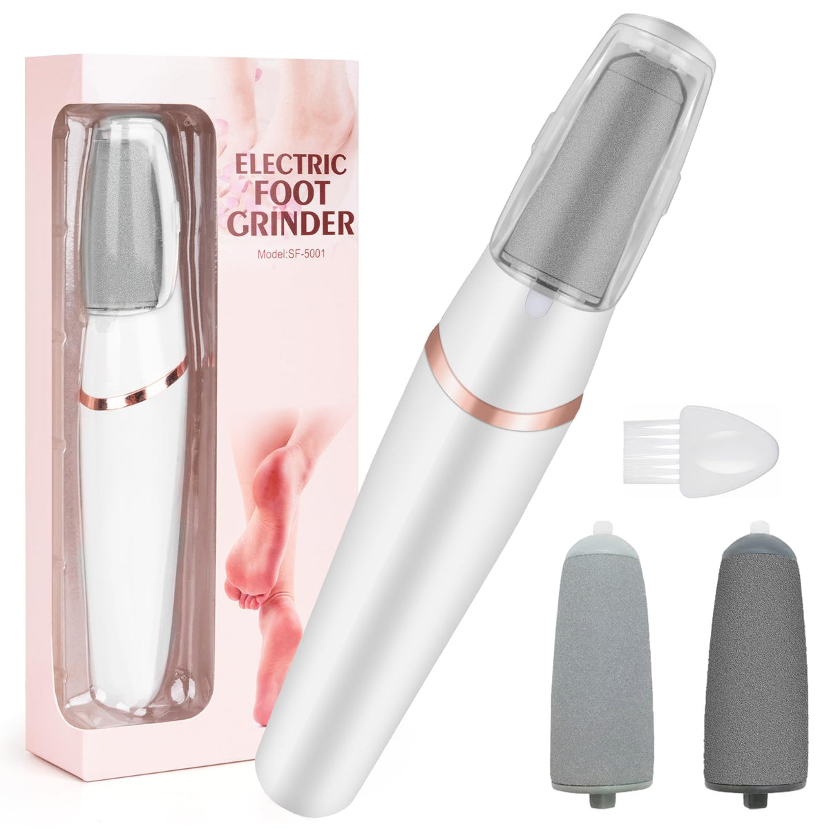 LIYUJSDZ pied électrique avec tête de grain fin pour soin quotidien des pieds.