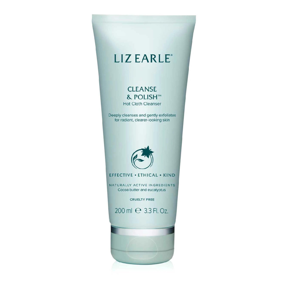 Liz Earle Cleanse & Polish, bouteille 200 ml, nettoie sans dessécher pour un éclat immédiat.