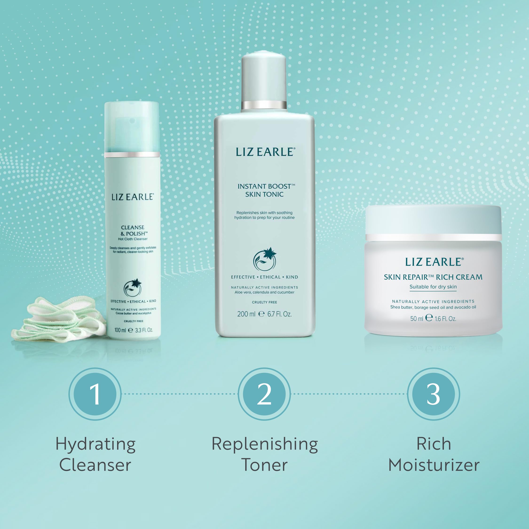 Peau hydratée et lisse après l’utilisation, Liz Earle.