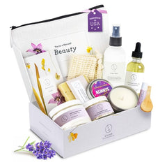 Coffret spa Lizush avec savon lavande naturel pour rituel quotidien.
