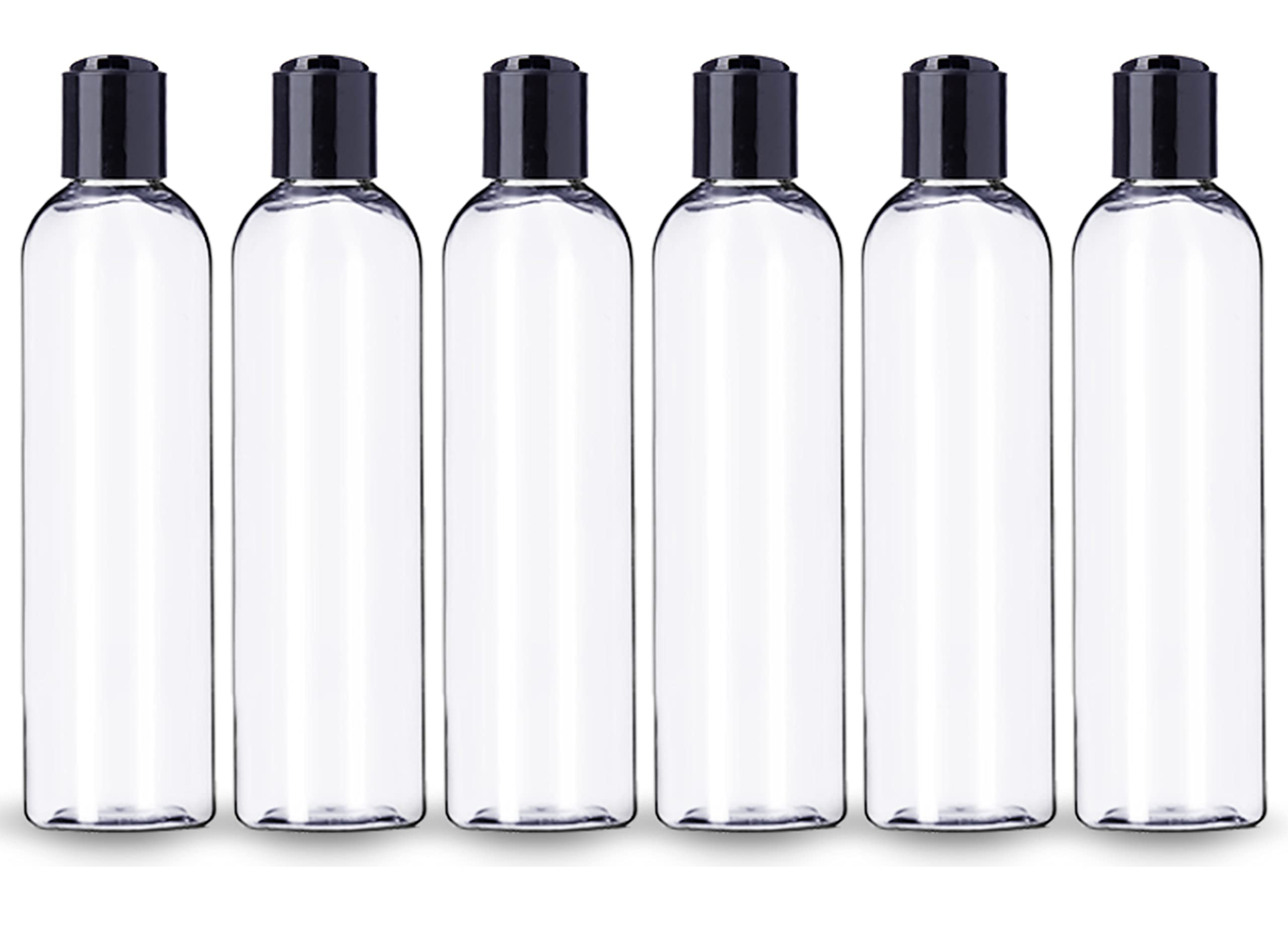 Bouteille ljdeals transparente 8 oz avec bouchon-disque noir, dosage précis pour soins