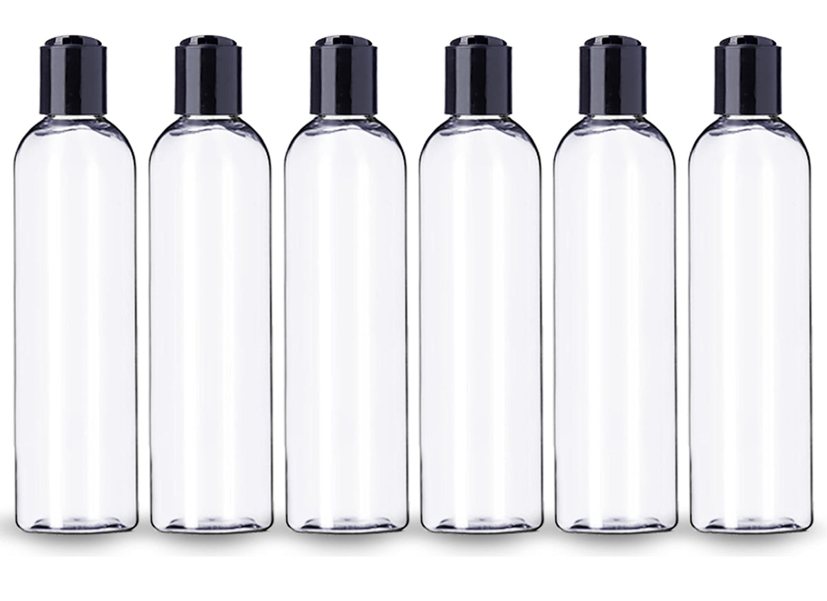 Bouteille ljdeals transparente 8 oz avec bouchon-disque noir, dosage précis pour soins