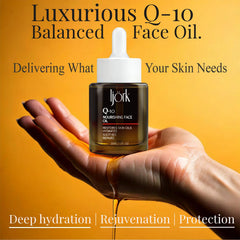 ljörk Q-10 Huile Visage – Goutte pour texture légère et absorption rapide.