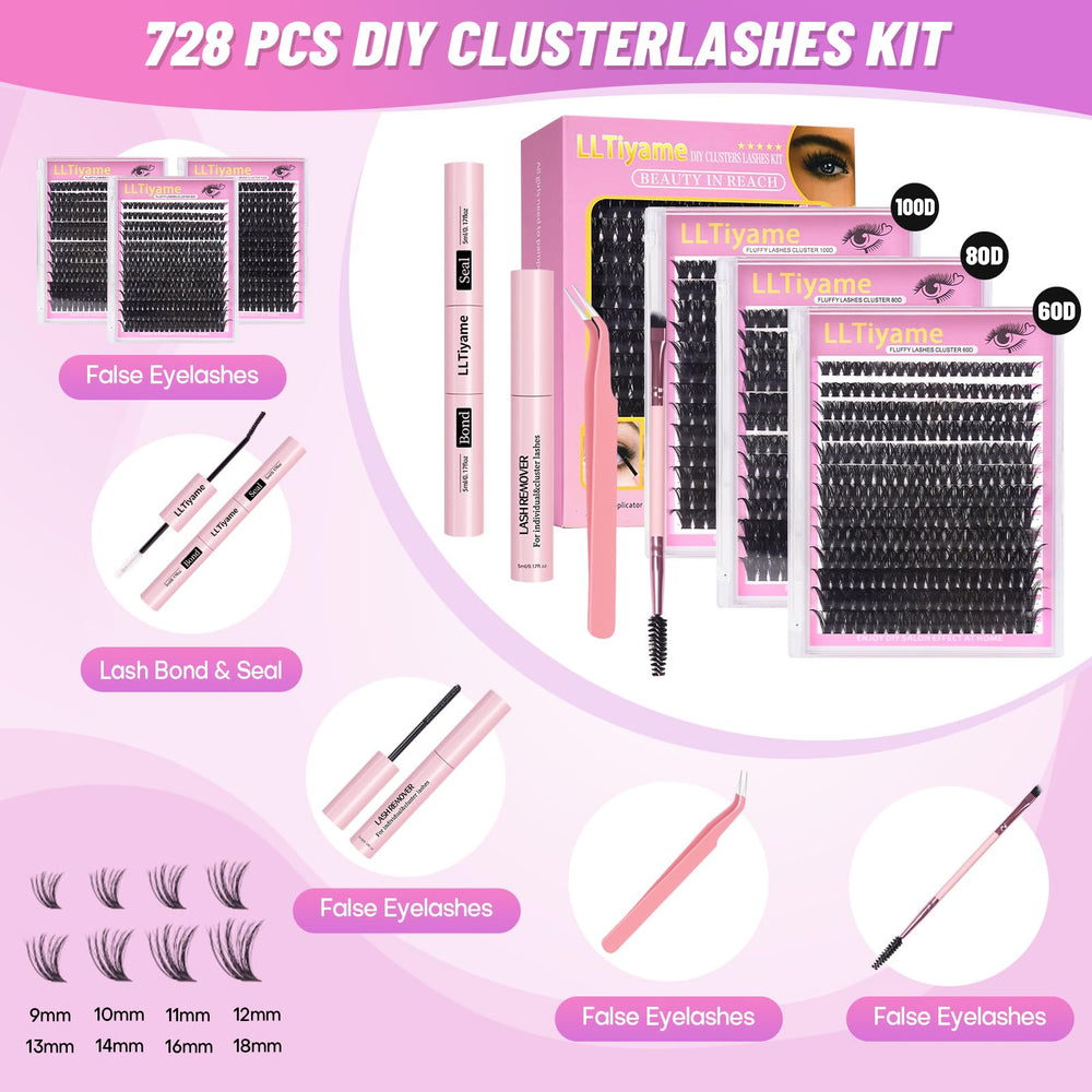 LLTiyame extensions cils courbure D pour effet volumineux et chic.