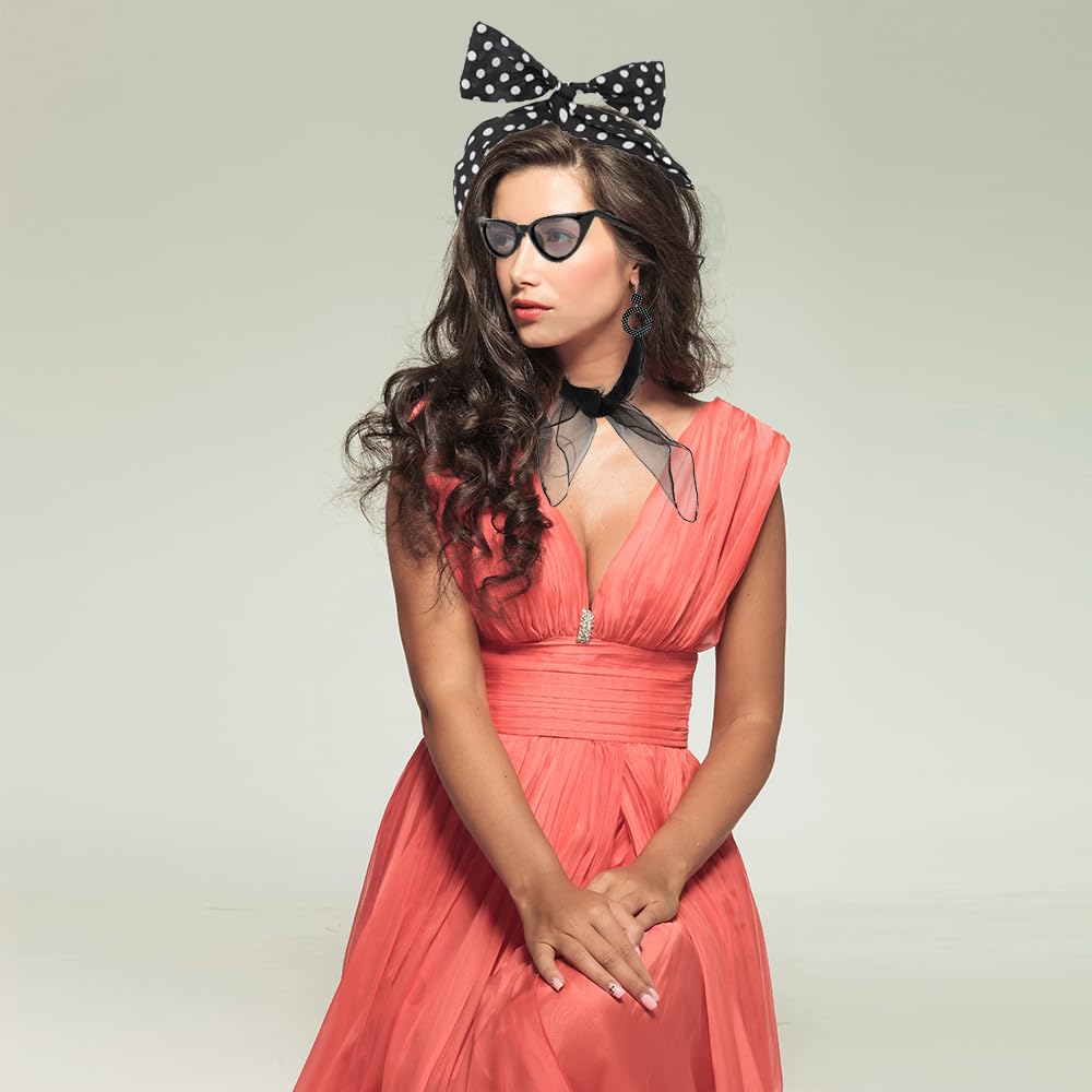 LmashRbaiw set 50s rose, complément idéal pour tenue rétro