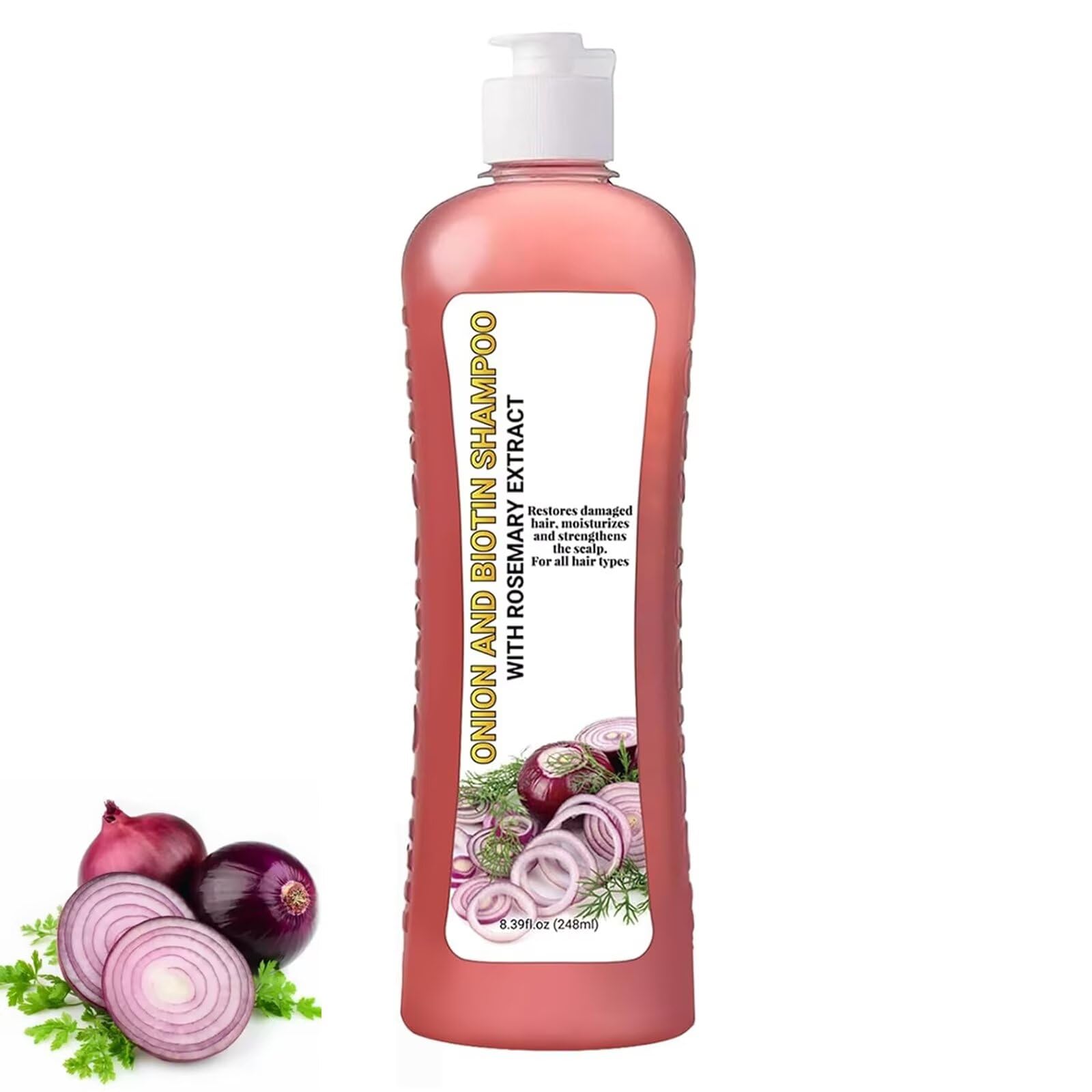 Shampoing LMDGDS oignon-biotin-romarin – bouteille pratique pour une utilisation facile et nourrissante