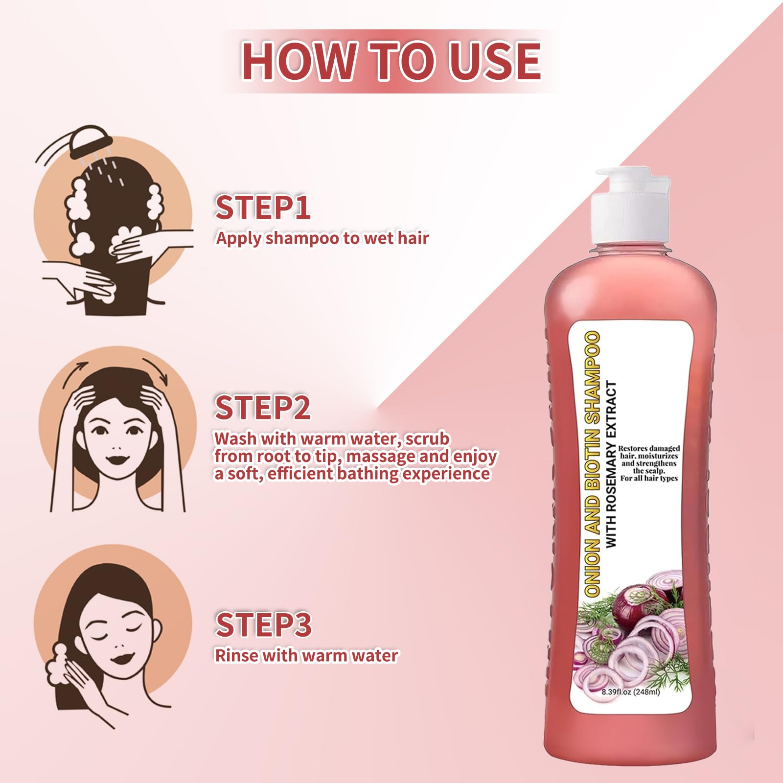 Shampoing LMDGDS oignon-biotin-romarin – échantillon pratique pour tester le soin avant achat