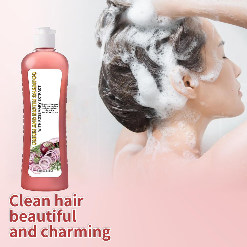 Shampoing LMDGDS oignon-biotin-romarin – texture luxueuse pour une expérience capillaire agréable