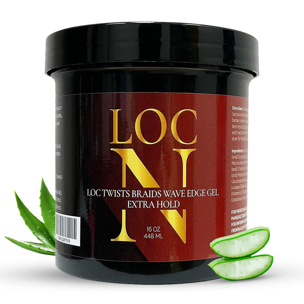 LOC N EDGE GEL EXTRA HOLD 16onces, présentation d'application idéale pour maîtriser les bords.