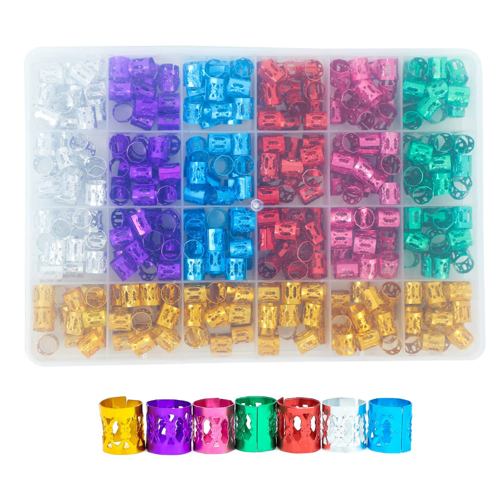 Loceast perles pour dreadlocks, couleur vive et brillance légère.