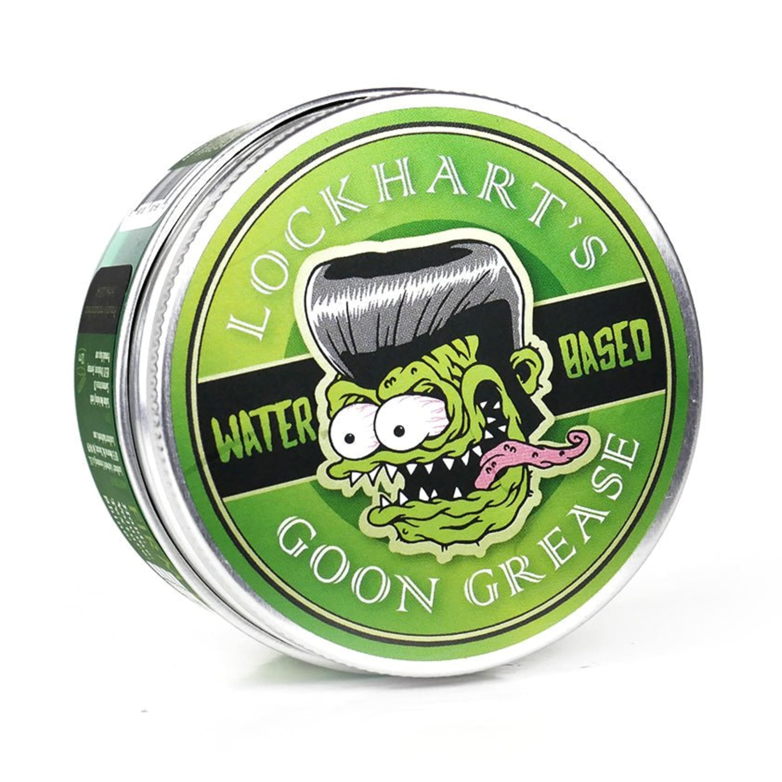 Goon Grease de Lockhart’s, bouteille pomade, brillance élevée et tenue durable toute la journée.