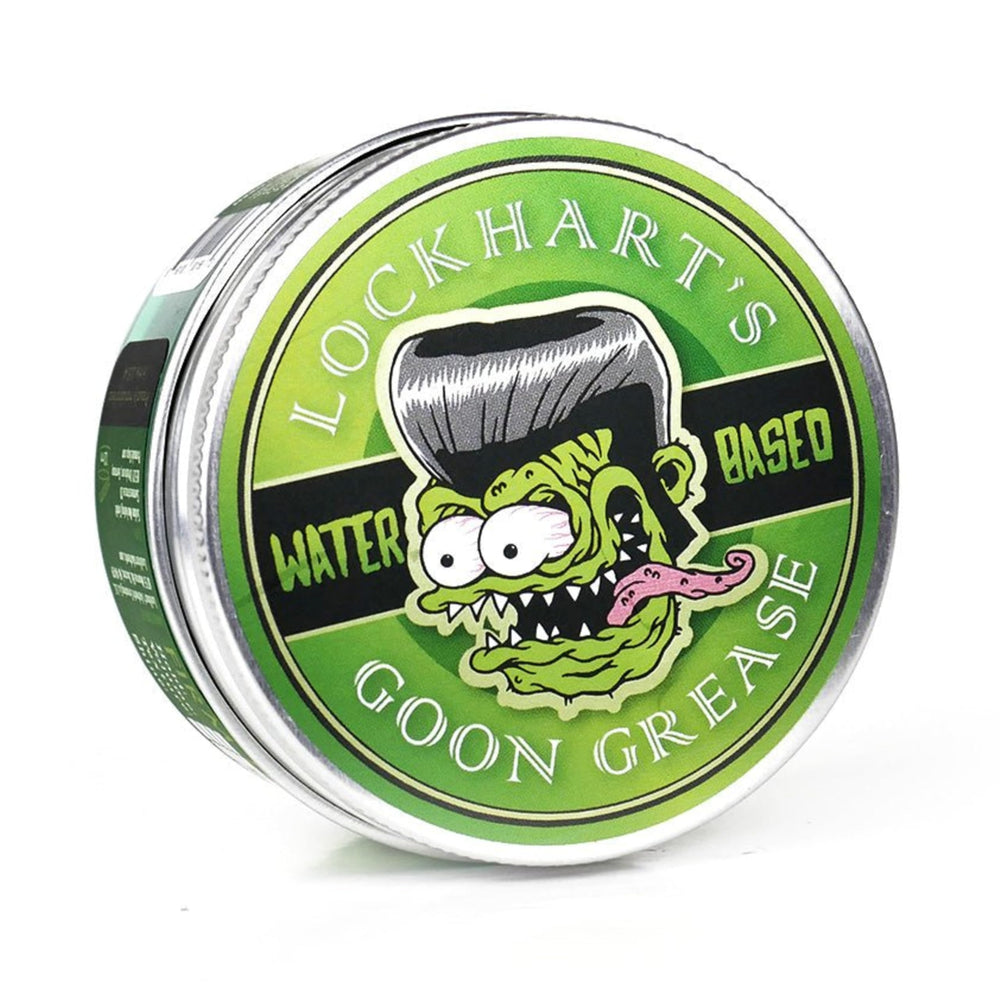 Goon Grease de Lockhart’s, bouteille pomade, brillance élevée et tenue durable toute la journée.