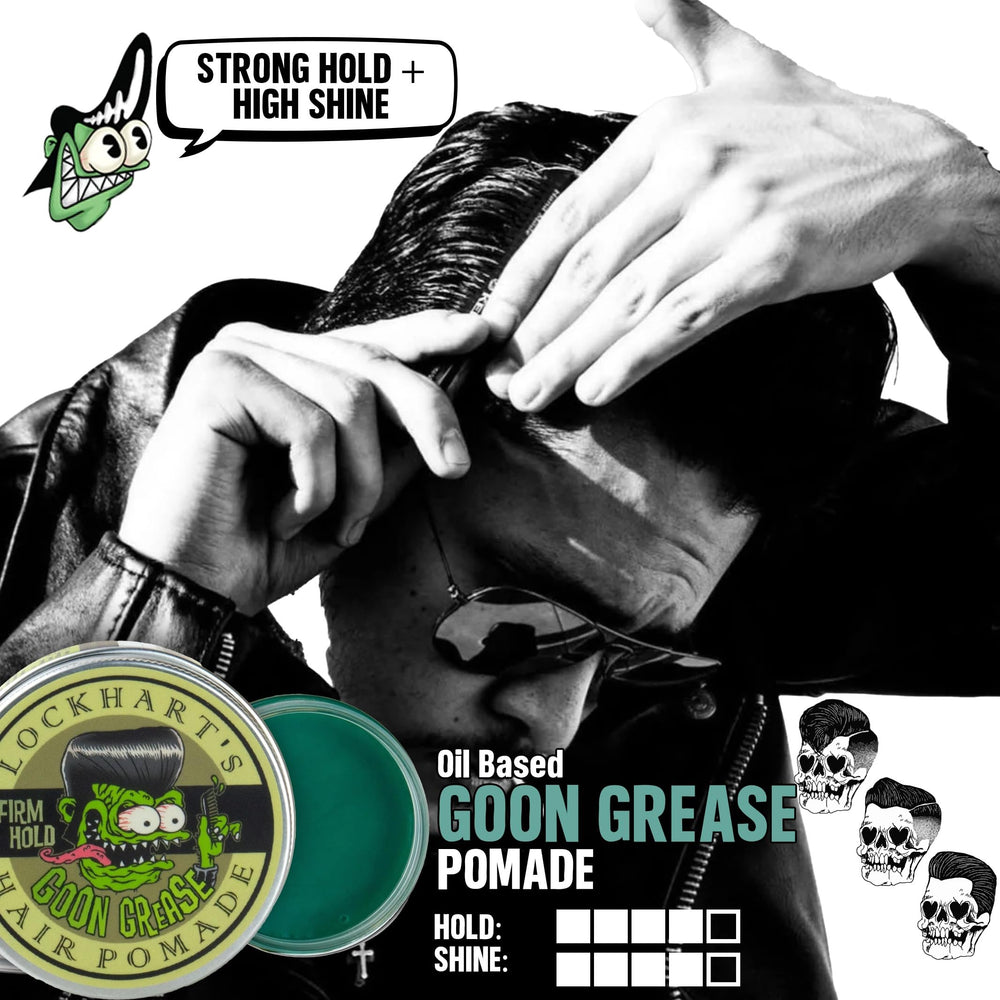 Étiquette de Lockhart’s Goon Grease, présentation artisanale et authentique.