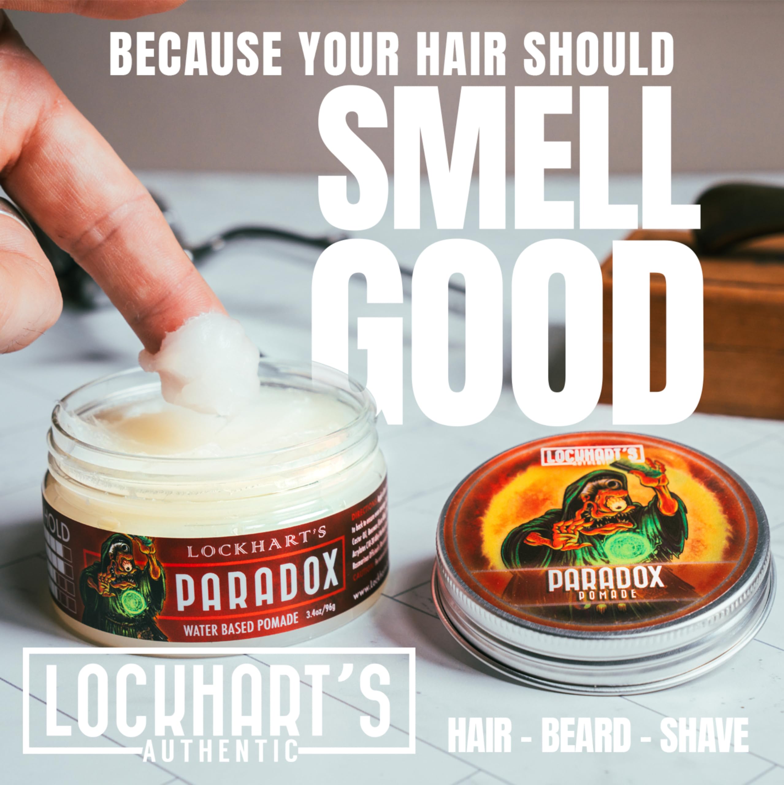 Lockhart’s Paradox, application des mains pour démarrer le coiffage