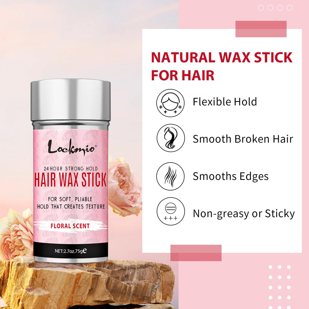 Lockmio stick cire cheveux 2-7oz pour retouches discrètes.