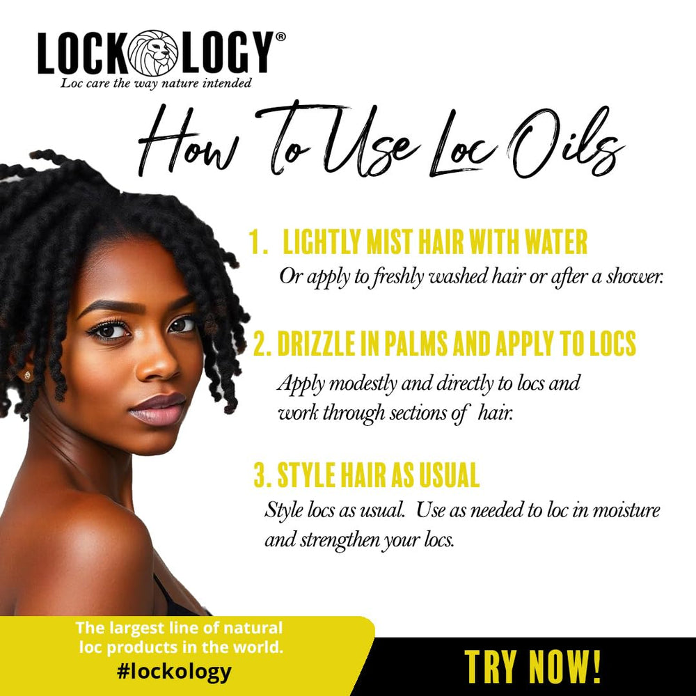 Absorption rapide de Lockology Loc Oil sur locs propres et humides