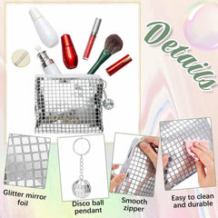 Locmeo-sacs-maquillage-disco-reflets-lumineux: éclats lumineux sous les lumières de fête.