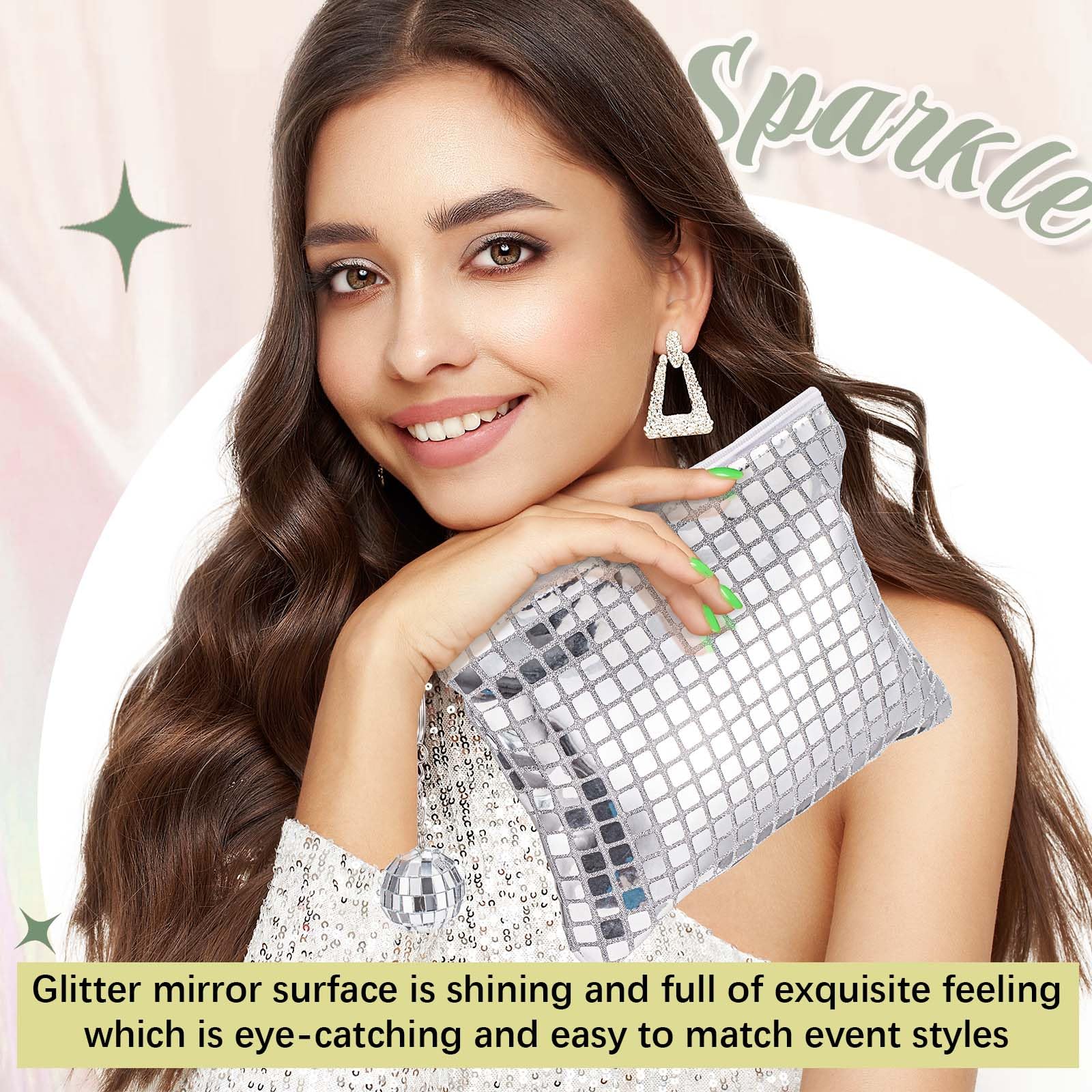 Locmeo-sacs-maquillage-disco-usage-soiree: idéal pour compléter un look rétro en soirée.