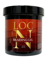 LOC N Gel de tressage 16oz, flacon, maintien extra pour mèches maîtrisées.