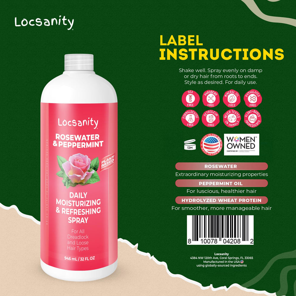 Locsanity bouteille 32oz prête pour l'hydratation des locs.