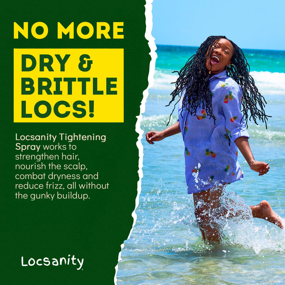 Locsanity Loc Spray serrage et définition légère des locs sans difficulté.