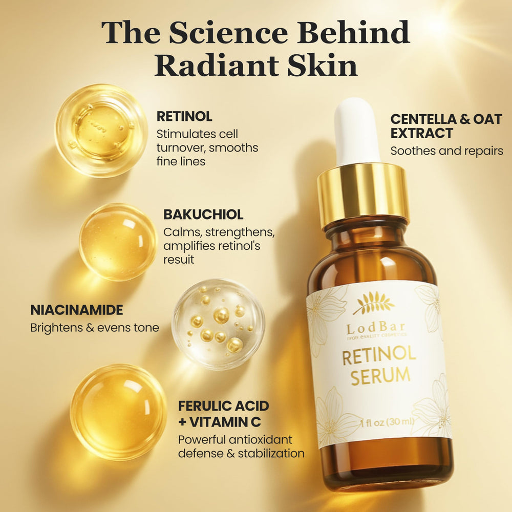 LodBar Sérum Rétinol Bakuchiol – texture légère et absorption sans gras.