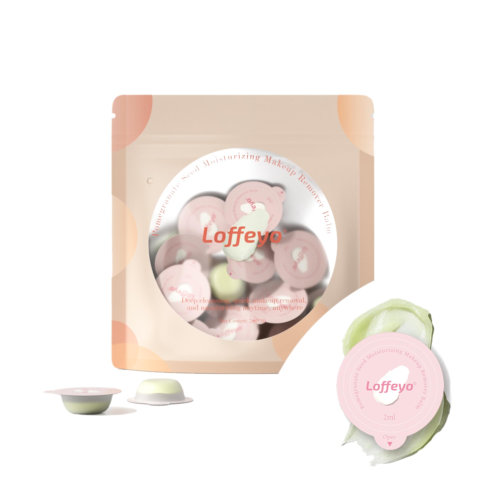Baume démaquillant Loffeyo en minis pods, pratique pour voyage.