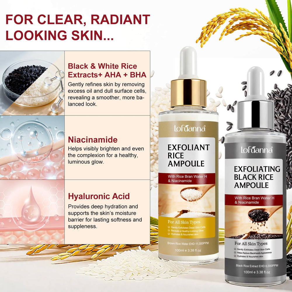 Lofuanna serum exfoliant riz-pores nettoyés pour peau lisse