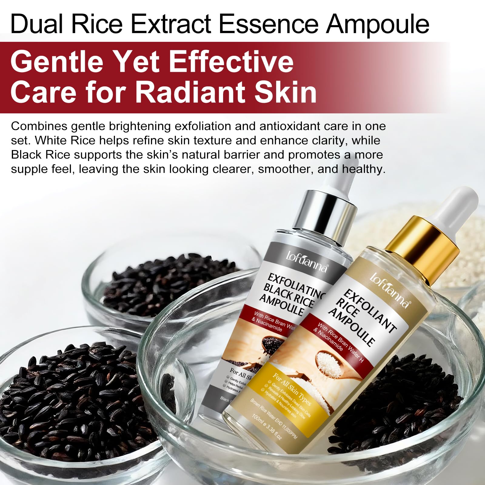 Lofuanna texture peau souple grâce au riz et extrait