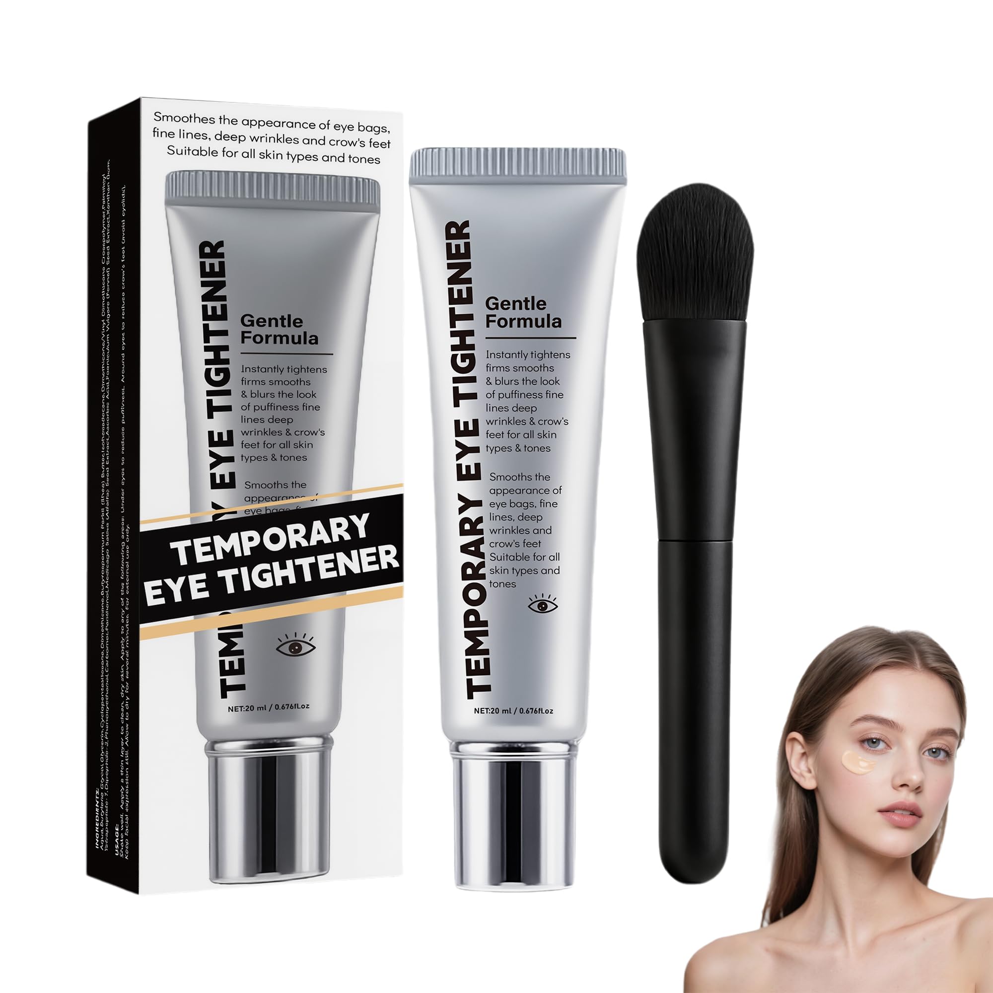 Loicwoo Crème Yeux emballage élégant et pot pratique pour usage quotidien.