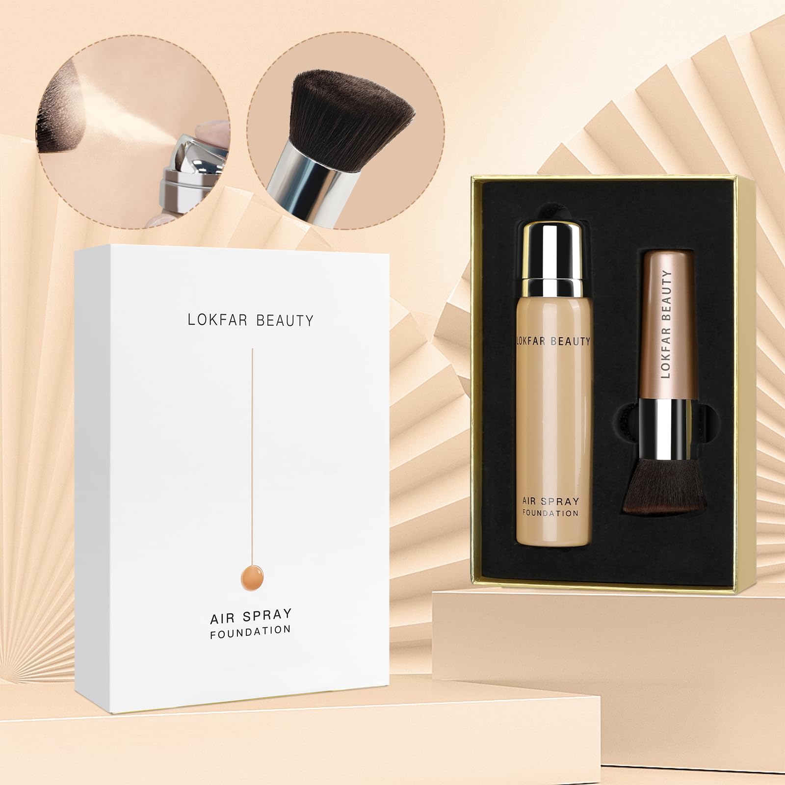 LOKFAR AirBrush Foundation Spray application visage avec contrôle de la couvrance