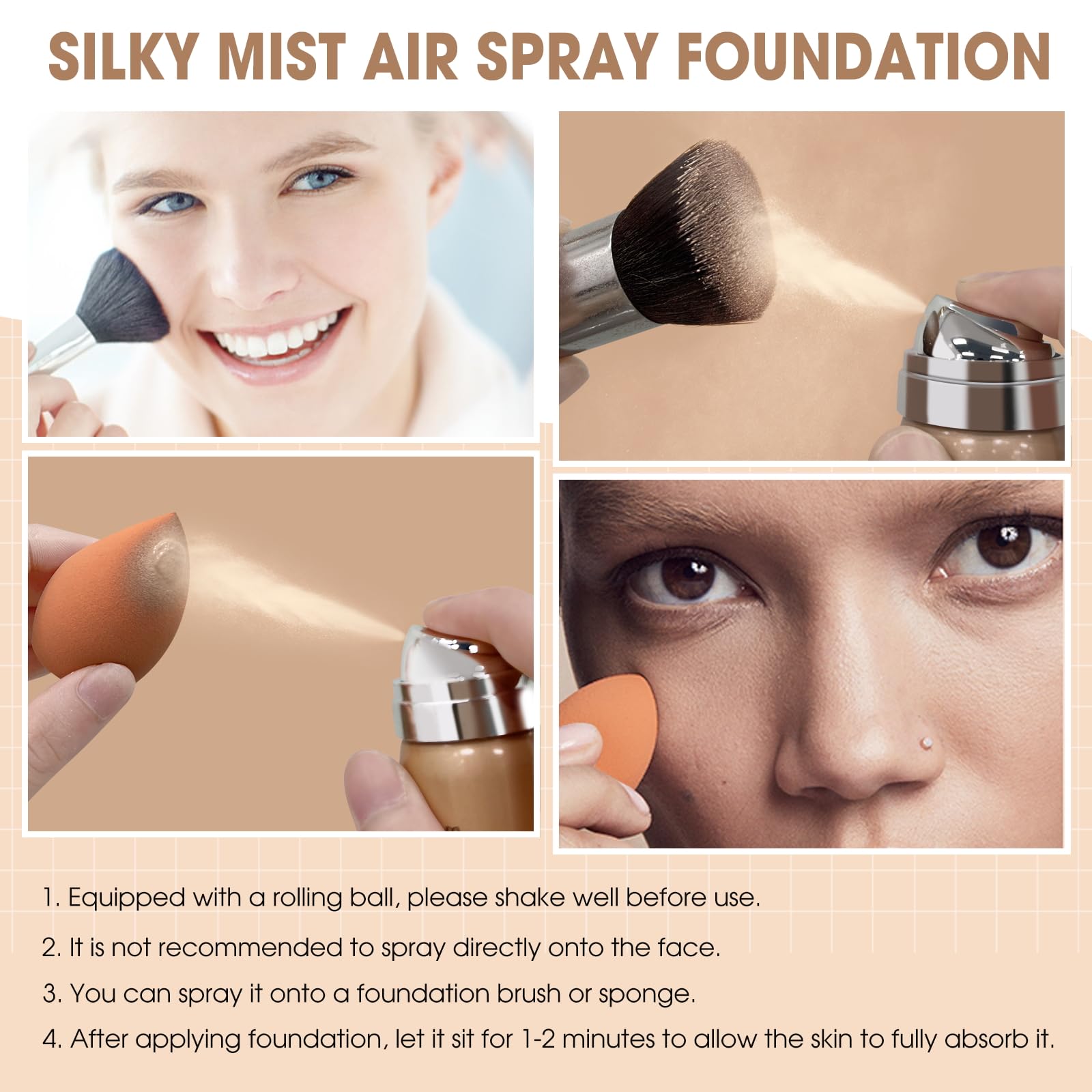 LOKFAR AirBrush Foundation Spray couverture complète et durable sur le teint