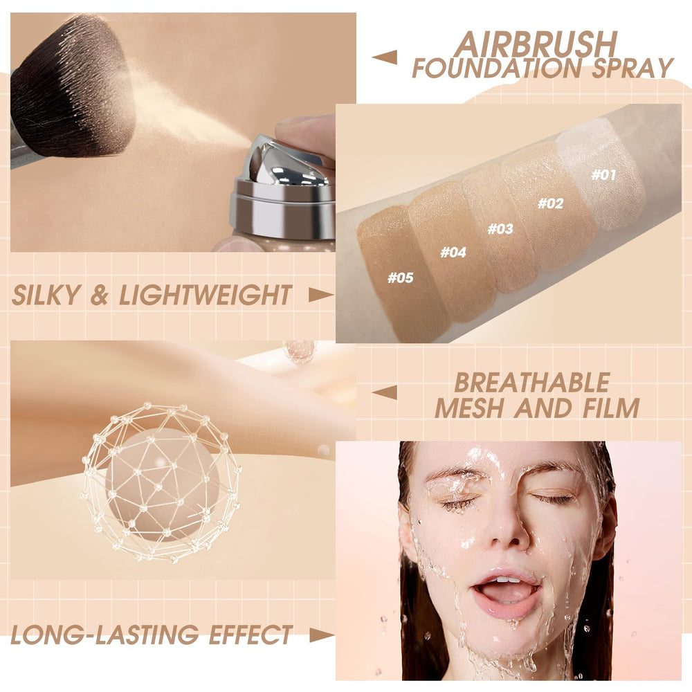 LOKFAR AirBrush Foundation Spray glycérine et huiles hydratantes dans la formule