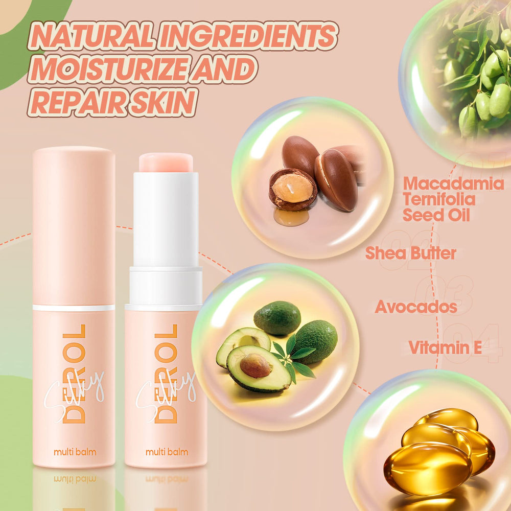 Beurre de karité et vitamine E pour peau plus lisse.