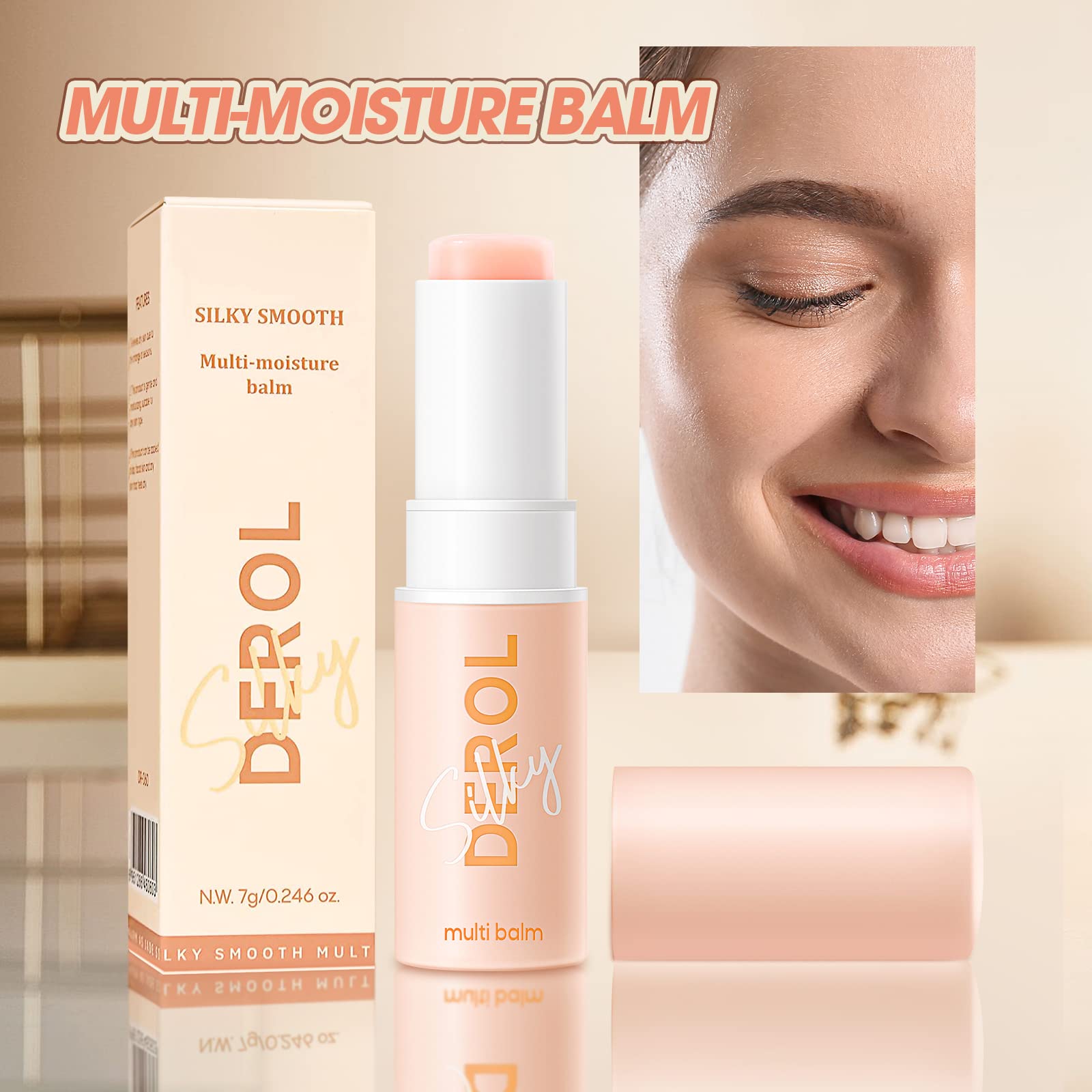 Utilisation polyvalente sur lèvres, visage et zones sèches.