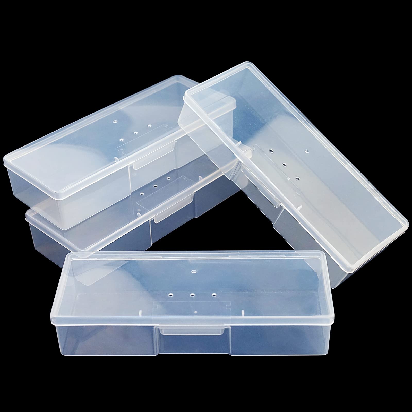 Lokyango boîte transparente pour outils de manucure, rangement clair et pratique.