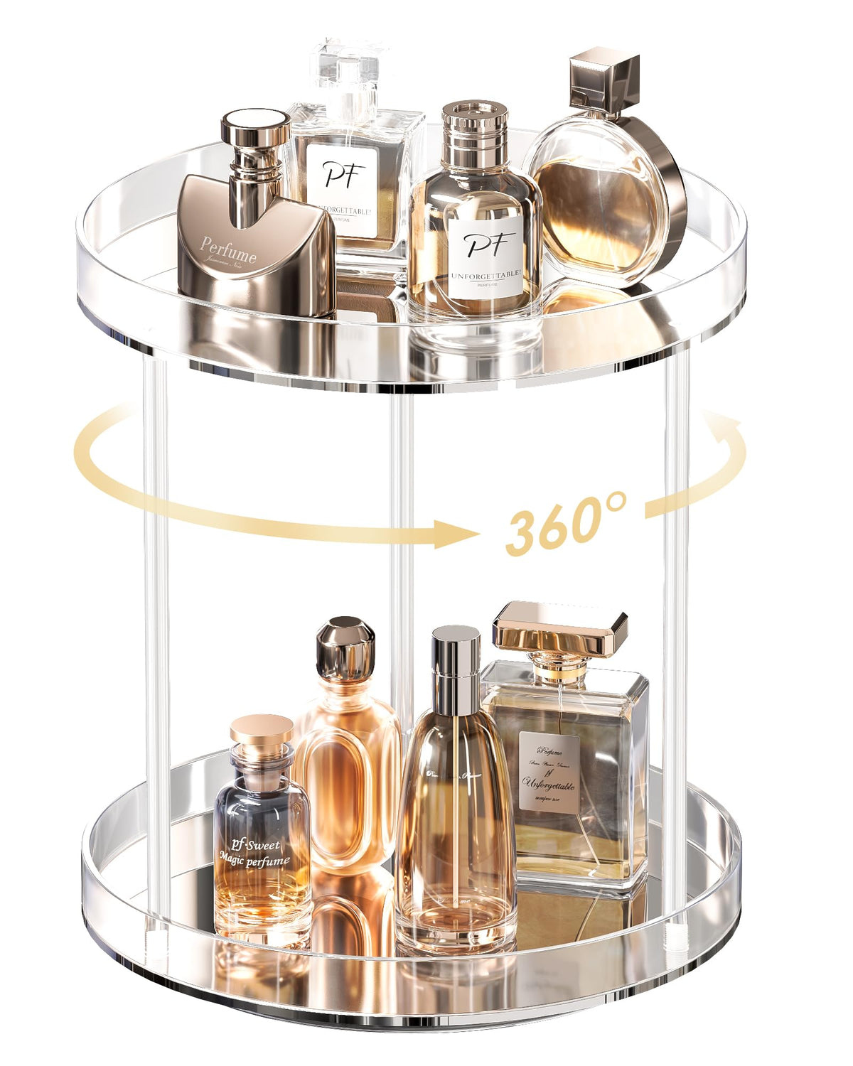 Lolalet porte-parfums en acrylique rotatif 360°, accès rapide à vos parfums.