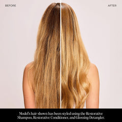 Shampoing Restoratif LolaVie – texture moussante visible lors de l’application.
