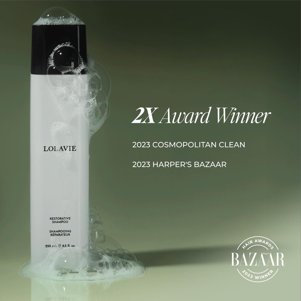 Lolavie Shampoing Restoratif ceramides peptides de pois — soin hydratant et nourrissant.