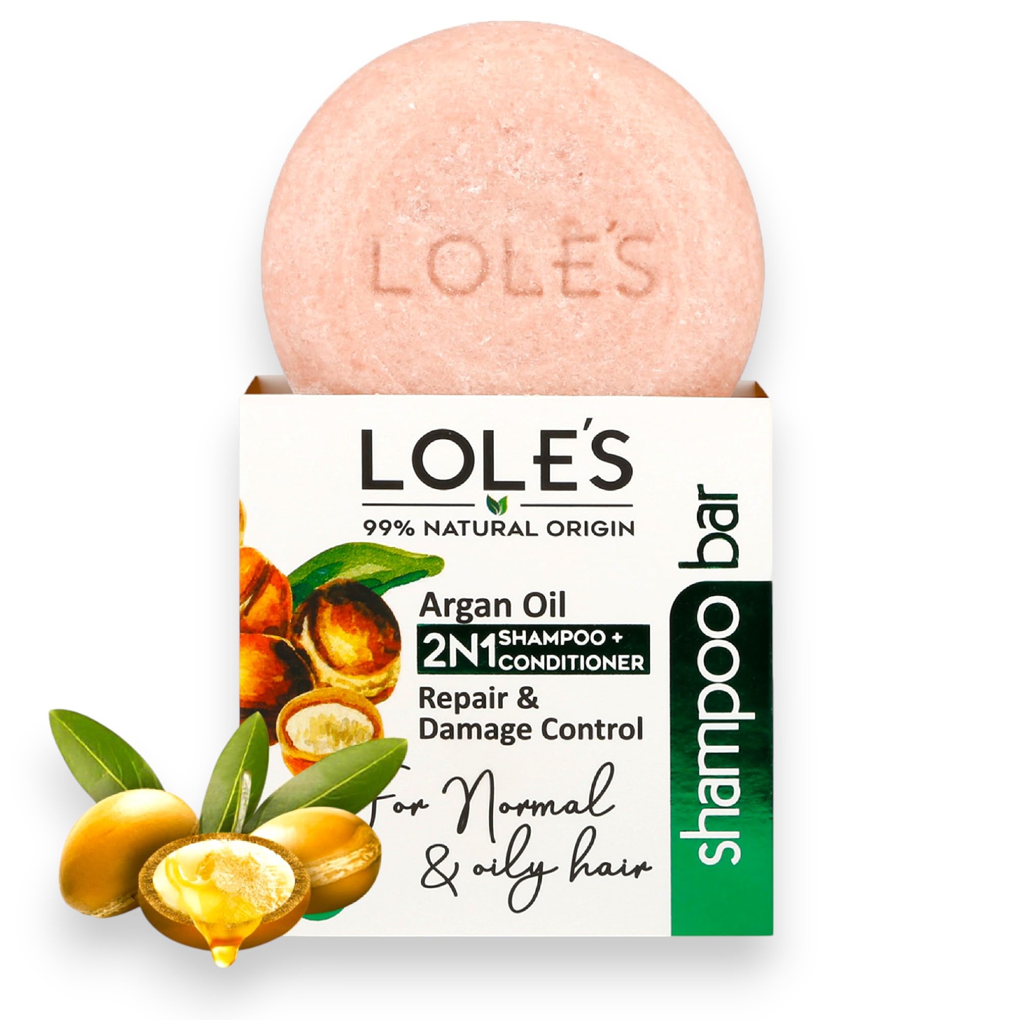 LOLE'S Shampoing Solide à l'Argan: réparation et éclat des cheveux