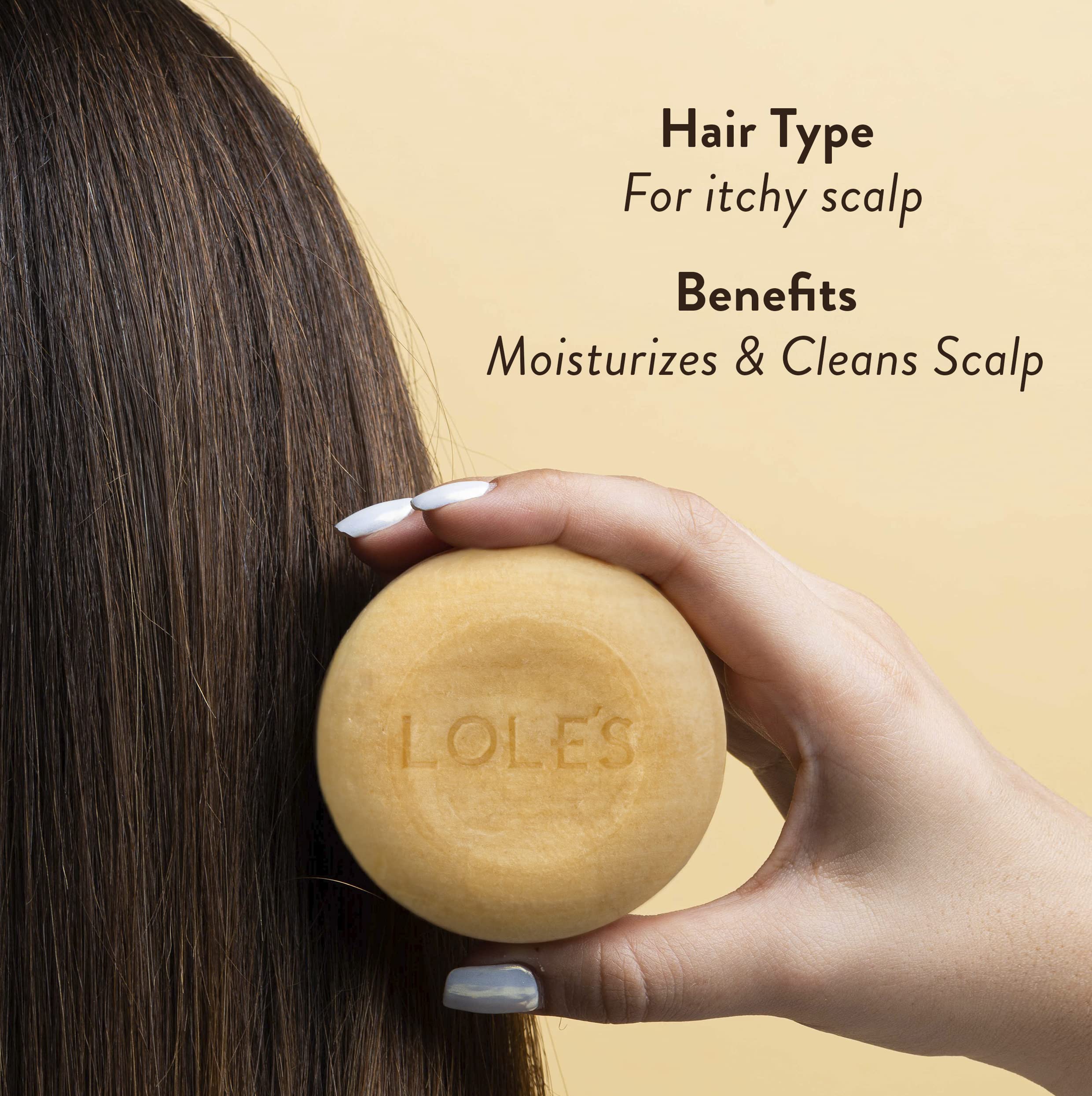 LOLE'S Shampoing Solide Format Compact Voyage – pratique en déplacement pour cheveux propres.